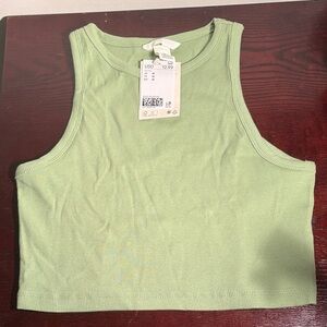 H&M Light Green Ribbed Crop Top